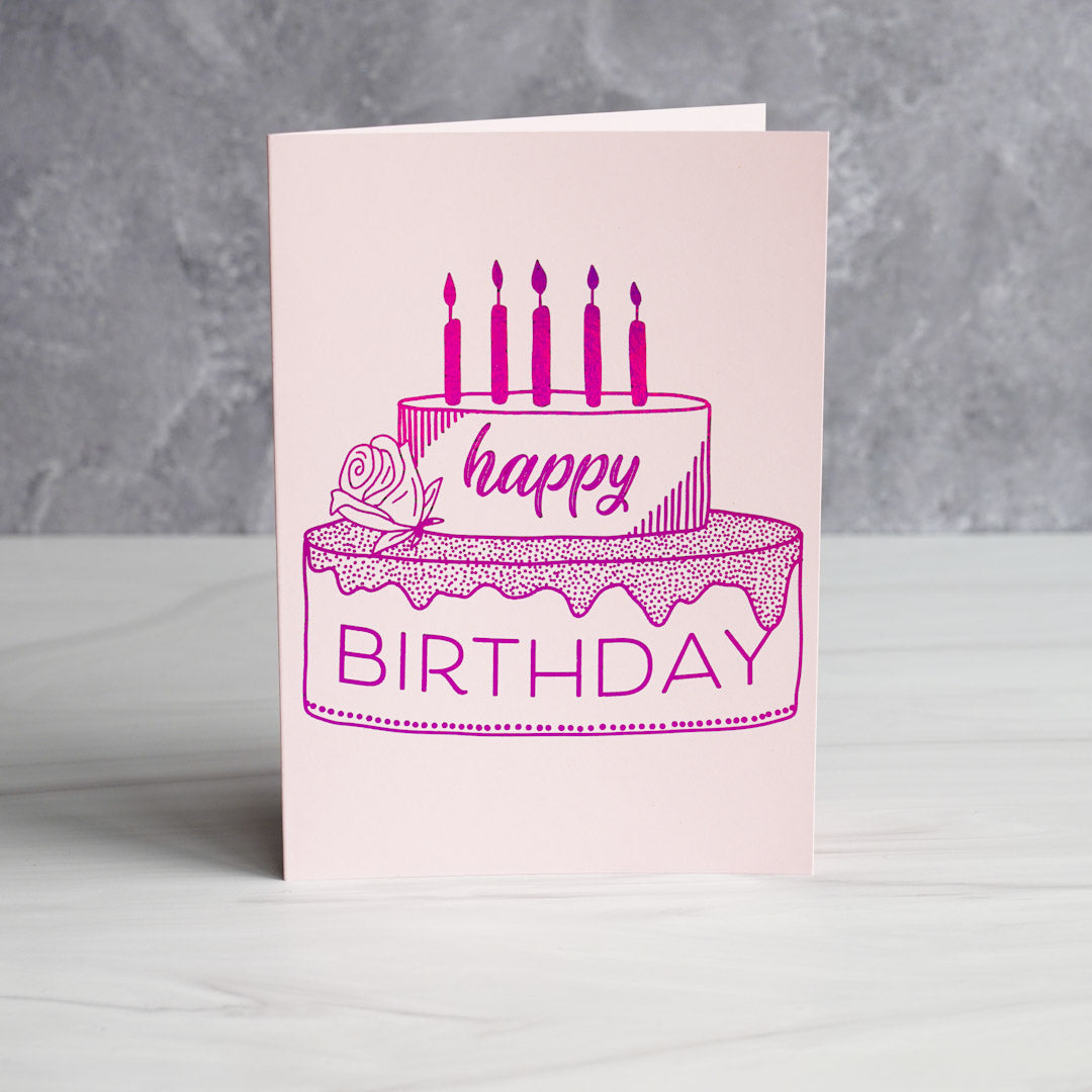 Happy Birthday Cake - Pink