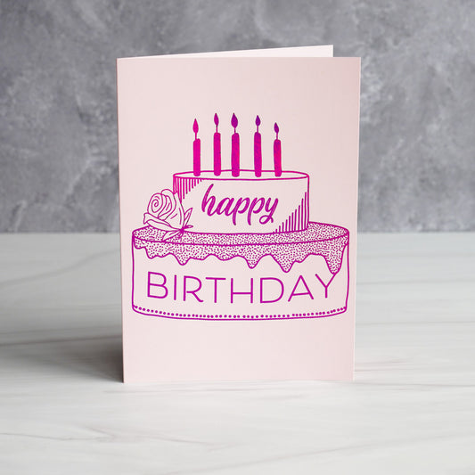 Happy Birthday Cake - Pink